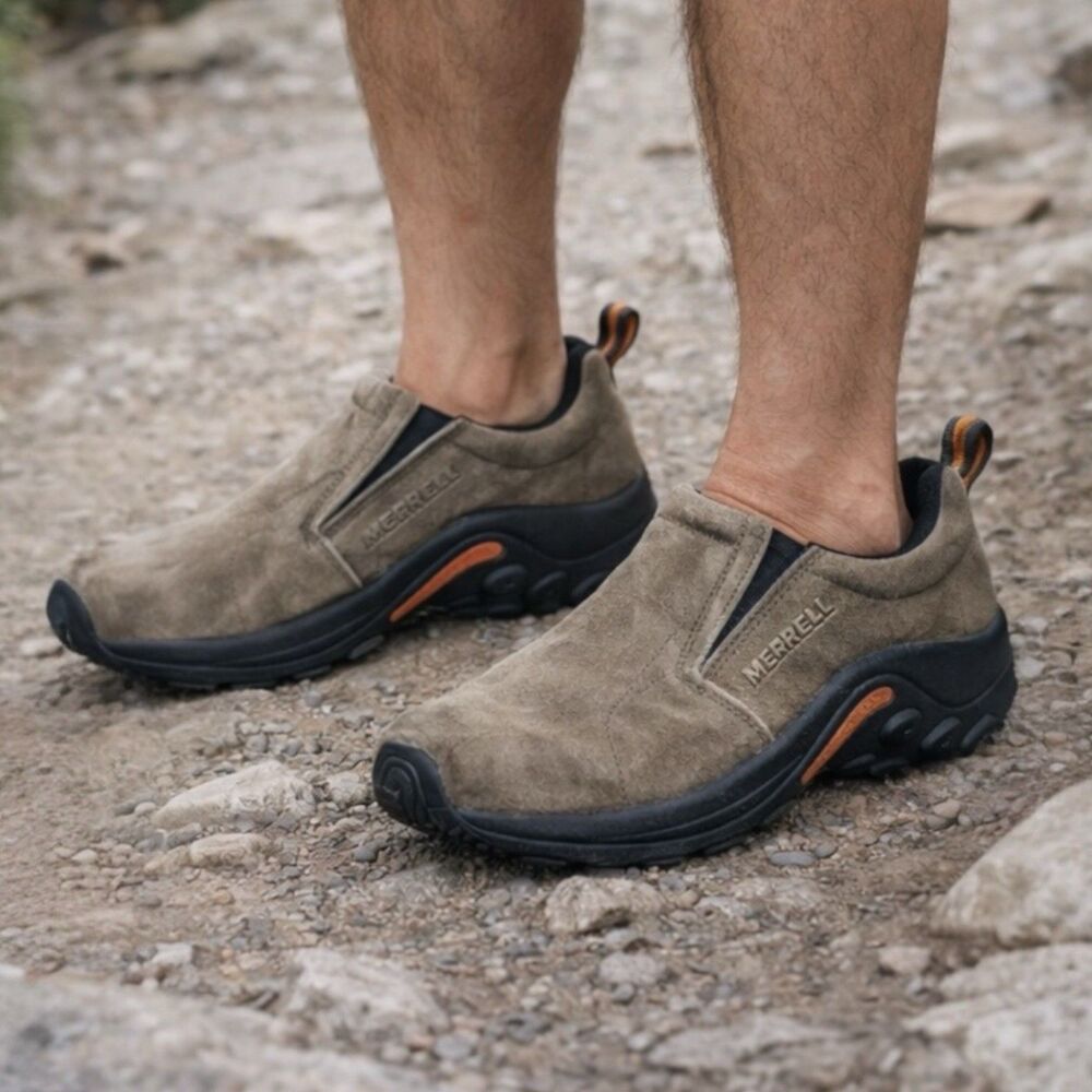 Merrell Jungle Moc Slip On Suede Comfort Brown‎ Shoes Mens 10 wide Casual